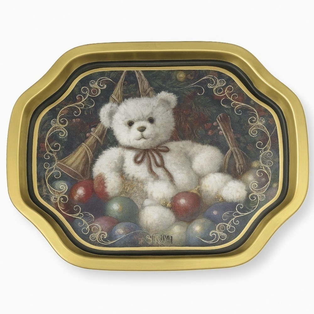 Very Beary Tin Holiday Tray
